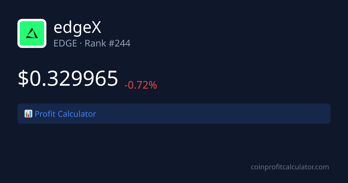 edgeX (EDGE) Profit Calculator | Coin Profit Calculator