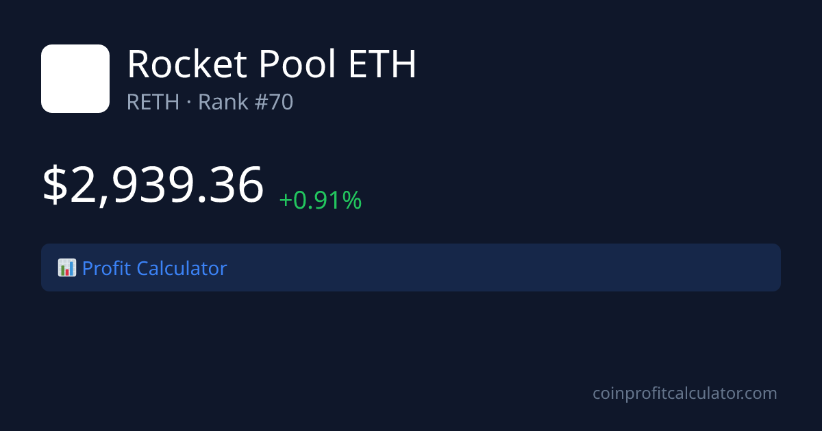 Rocket Pool ETH (RETH) Profit Calculator | Coin Profit Calculator